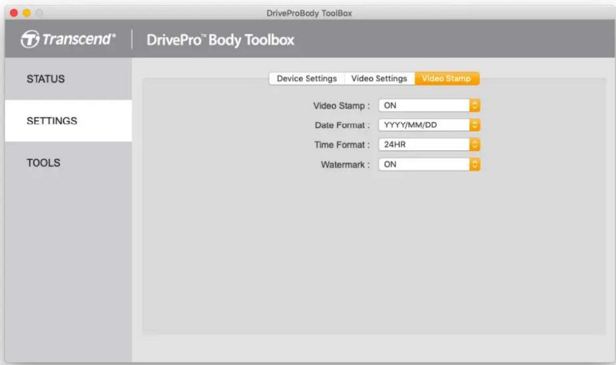 TRANSCEND DrivePro Body 10 - Réglages vidéos - 2