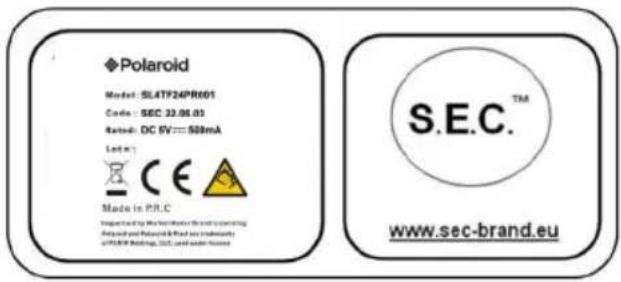POLAROID SL4TF24PR001 - La mise au rebut des déchets électroniques est de la responsabilité de l'utilisateur final dans l'Union Européenne. - 3