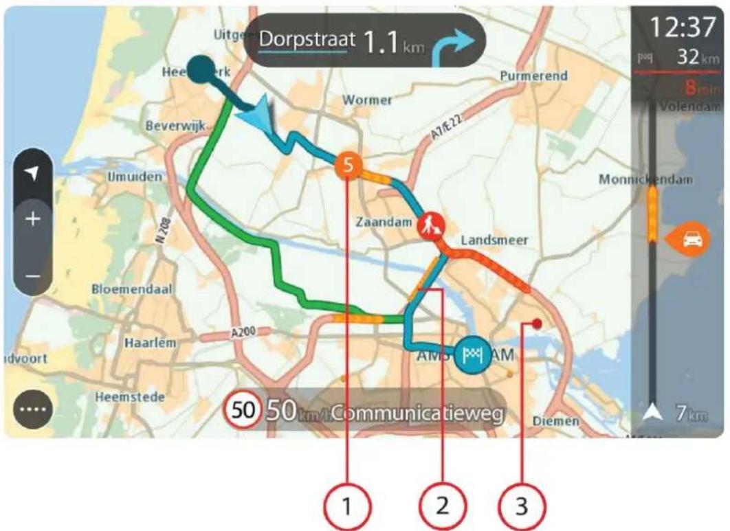 TOMTOM RIDER 450 - Consulter le trafic sur la carte - 1