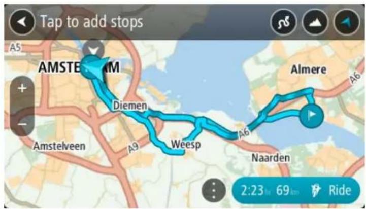 TOMTOM RIDER 450 - Prendre un parcours à sensations avec des arrêts - 4