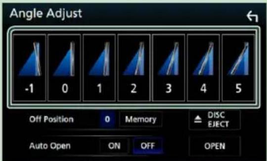 KENWOOD DNX451RVS - Sélectionnez un nombre ci-dessous qui représenté votre réglage d'angle désiré. La valeur par défaut est "0". - 1
