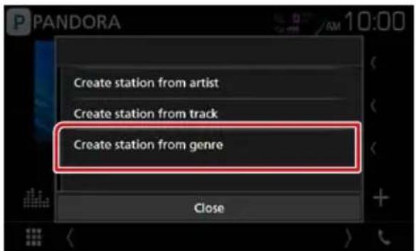 KENWOOD DNX7160BTS - Touchez [Create station from genre] (Créer la station à partir de genre). - 1