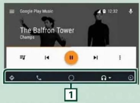 KENWOOD DNX7160BTS - Boutons de commande et applications disponibles sur l'écran d'Android Auto - 1