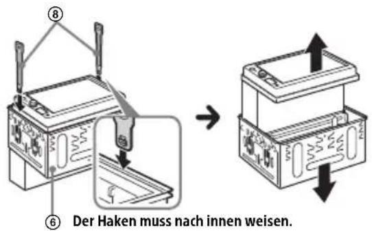 SONY XAV1550D - Abnehmen des Montagerahmens - 1
