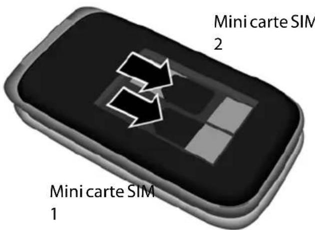 GIGASET GL590 - Insérer la carte mémoire et les mini cartes SIM - 2