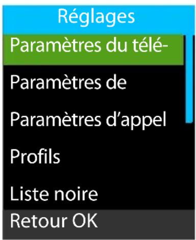 GIGASET GL590 - Sous-menus - 1