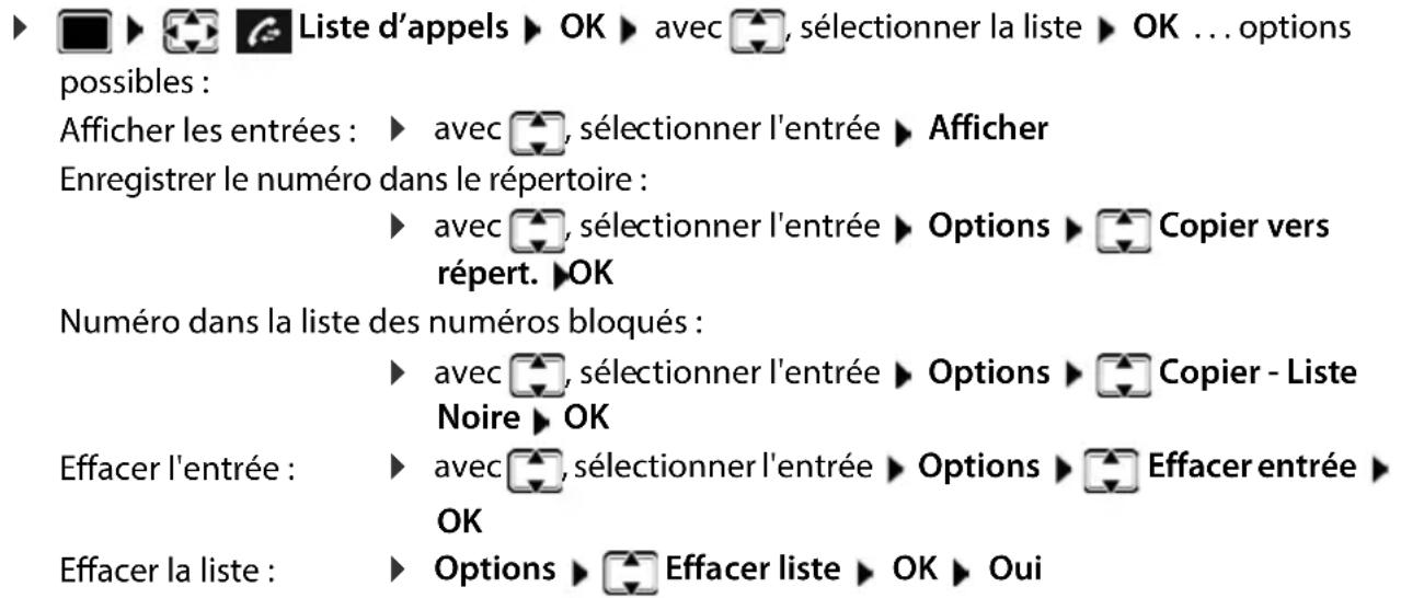 GIGASET CL660HX - Rappel de l'agglomérant depuis le journal des appels - 1
