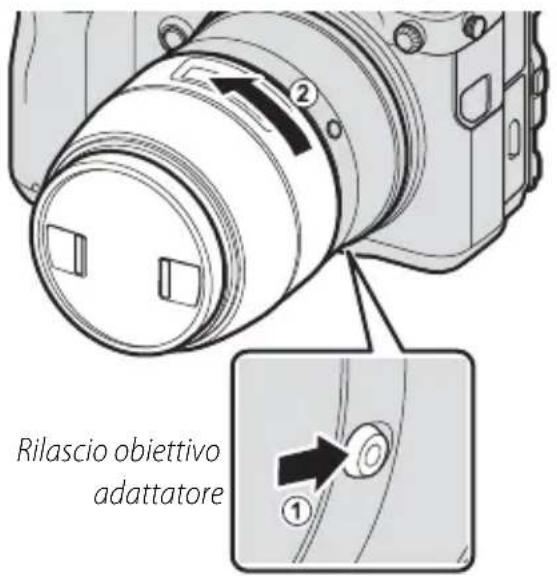 FUJIFILM H MOUNT ADAPTER G - Rimozione degli obiettivi - 1