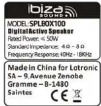 IBIZA SOUND SPLBOX100 - Beschreibung der Rückseite - 1