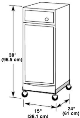 Gladiator GACP15XXMG - Product dimensions with casters - 1