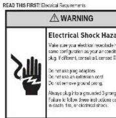 Friedrich WCT12A10A - Installation Instructions - 1