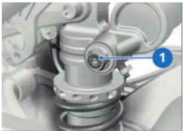 BMW S 1000 R (2021) - Réglage de l'amortissement de l'étage de compression de la roue arrière - 1
