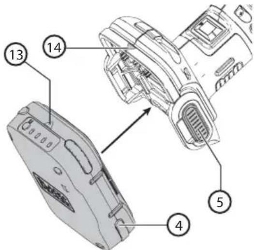 BLACK & DECKER BCW201 - GoPak ikisi bir arada akünun elektrikli alete takilması veçıkartilması (Şekil F) - 2