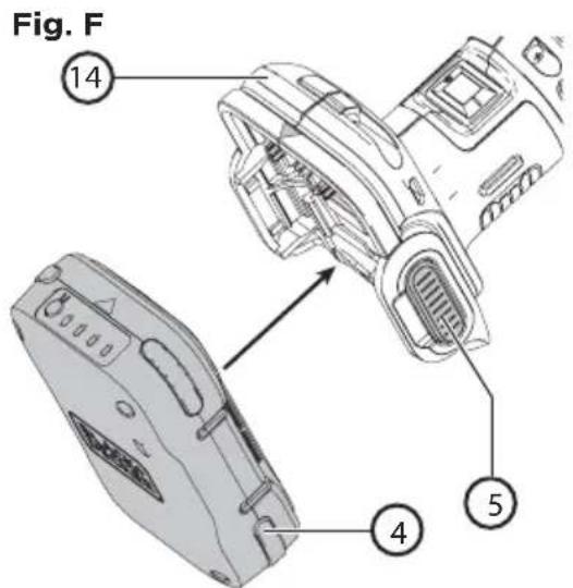 BLACK & DECKER BCW201 - Installer et retirer le bloc d'alimentation 2 en 1 GoPak dans un outil electrique (Fig. F) - 2
