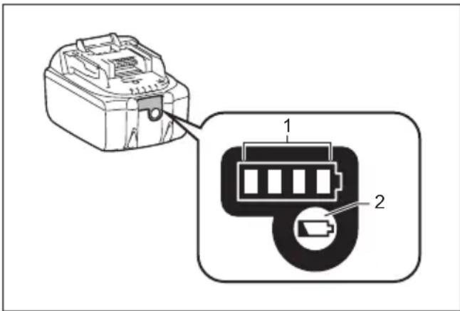MAKITA DMR203 - Indicatore di livello residuo della batteria - 1