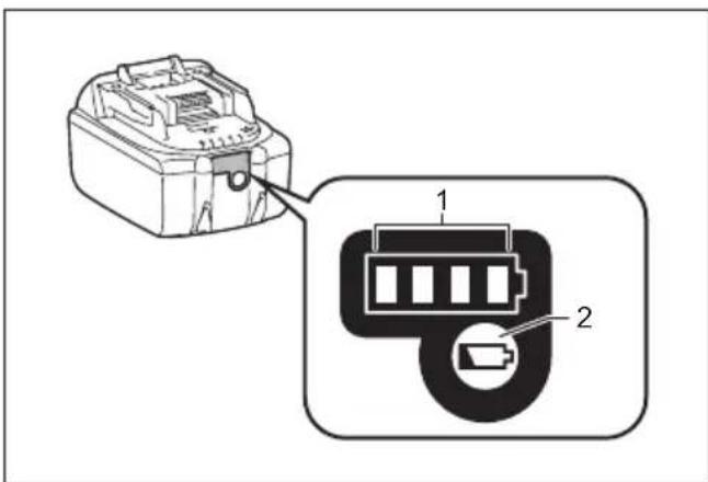 MAKITA DMR203 - Kalan pil kapasitesinin gosterilmesi - 1