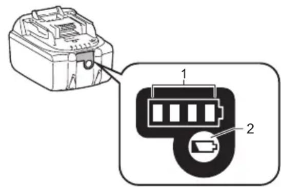 MAKITA DMR203 - Indication de l'autonomie restante de la batterie - 1