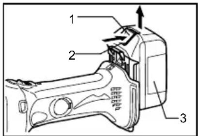 MAKITA DGD800RTJ - Instalación o desmontaje del cartucho de bateria - 1