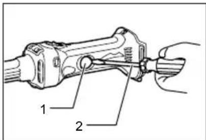 MAKITA DGD800Z - Reemplazimiento de las escobillas de carbón - 2
