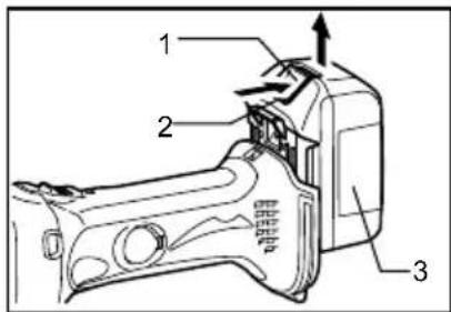 MAKITA DGD800Z - Installation ou retrait de la batterie - 1