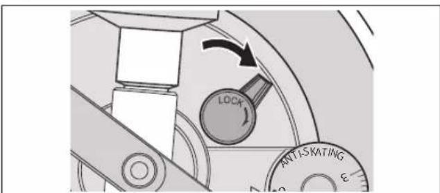 TECHNICS SL1200MK7R - Après le réglage de la hauteur du bras, verrouillez le bras de lecture en tournant le verrou du bras. - 1