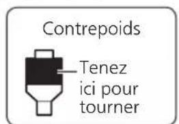 TECHNICS SL1200MK7R - Libérez le bras de lecture du reposoir et réglez l'équilibre horizontal en tournant le contrepoids. - 1