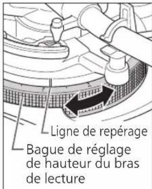 TECHNICS SL1200MK7R - Réglez la hauteur à l'aide de la bague de réglage de hauteur du bras de lecture. - 2