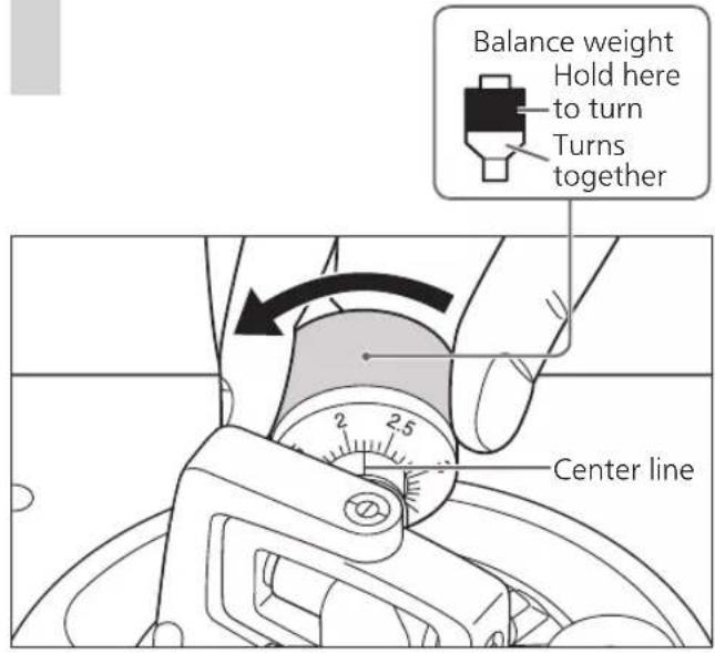 TECHNICS SL1200MK7R - Turn the balance weight to adjust to the appropriate stylus pressure for the cartridge. - 1