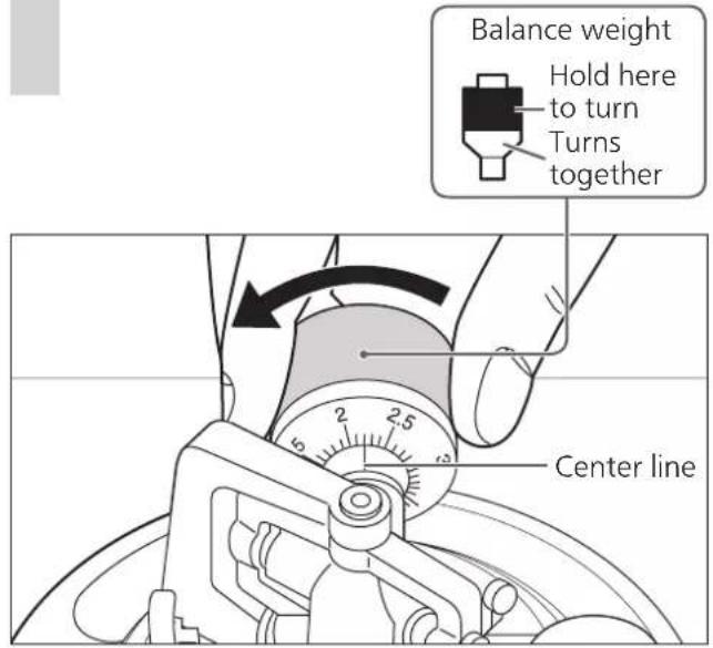 TECHNICS SL1210GAE - Turn the balance weight to adjust to the appropriate stylus pressure for the cartridge. - 1