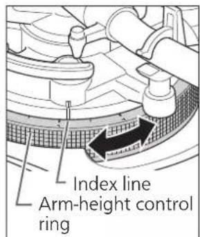 TECHNICS SL1210GAE - Adjust the height with the arm-height control ring. - 1