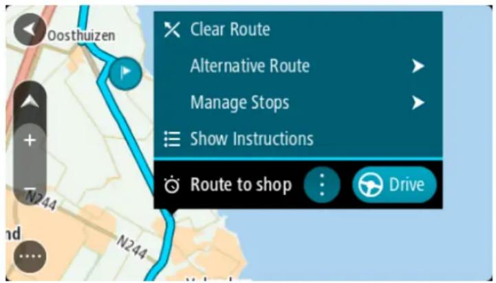 TOMTOM GO 6250 - Ajouter un arrêt à un parcours enregistré à l'aide de la carte - 1