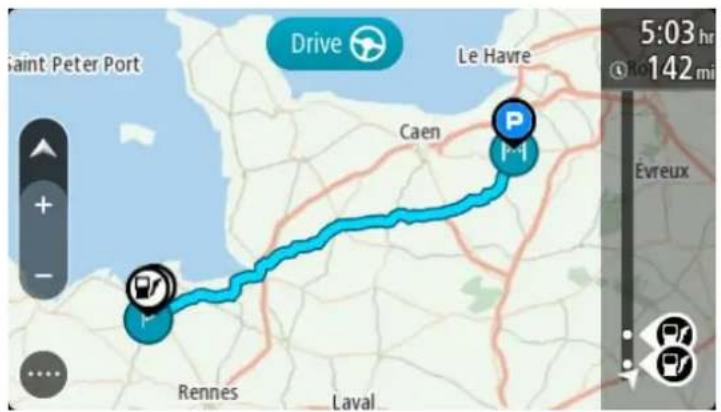 Saint Peter Port Drive Le Havre Caen P-1 5:03 hr @Ro 142 mi Rennes Laval
