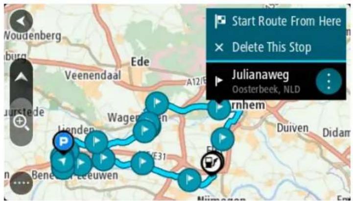 TOMTOM GO 6250 - Se rendre à un arrêt d'un parcours enregistré - 2
