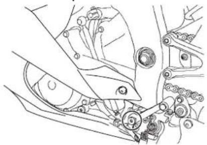 YAMAHA YZFR6 (2015) - Contrôle et lubrification de la pé- dale de frein et du sélecteur - 2