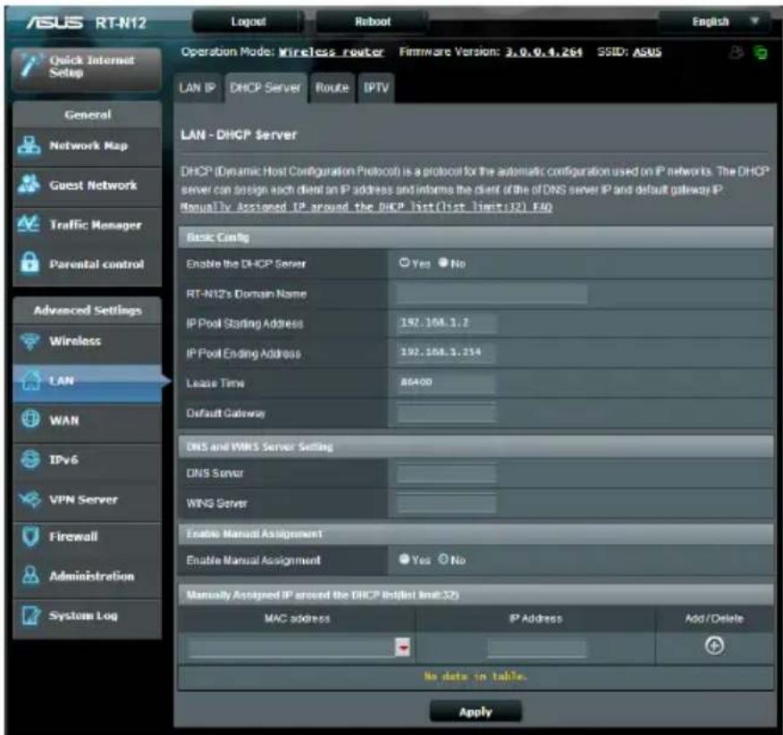 ASUS RTN12HP - Pour configurer le serveur DHCP : - 1