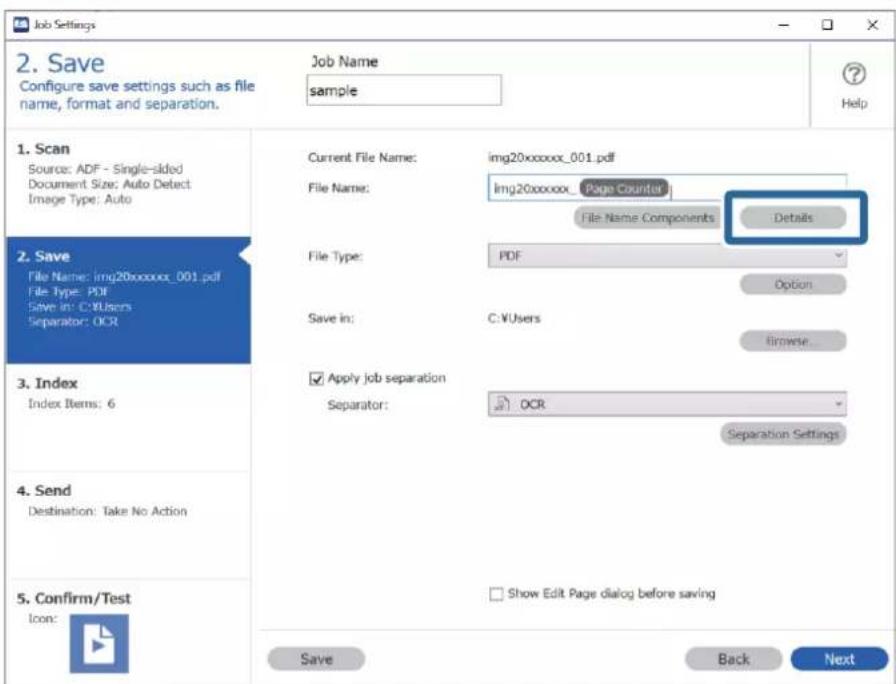 EPSON WorkForce DS770II - Enregistrement de fichiers dont les noms utilisent des caractères OCR - 8