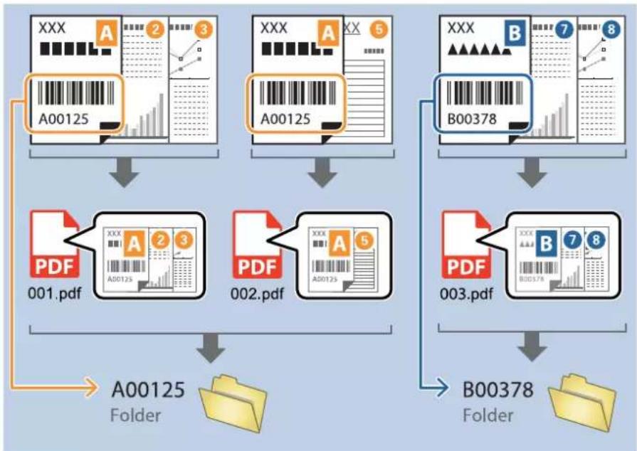 EPSON WorkForce DS770II - Création et enregistrement de dossiers à l'aide des informations contenues dans le caractère code-barres - 1