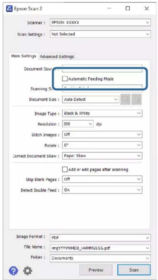 EPSON WorkForce DS770II - Numérisation d'originaux de différents formats ou types, un par un (Mode Alimentation automatique) - 1
