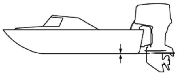 YAMAHA FL300B1 (2015) - Hauteur de montage (fond du bateau) - 1