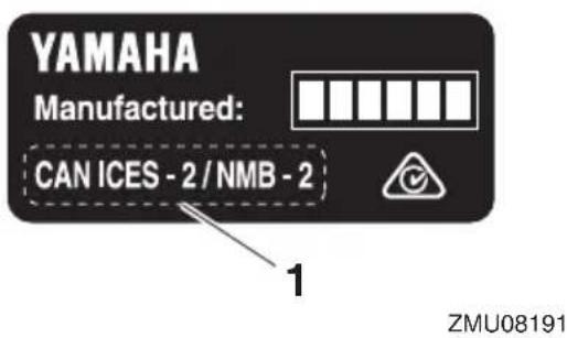 YAMAHA FL300B1 (2015) - Etiquette de conformité ICES-002 - 1