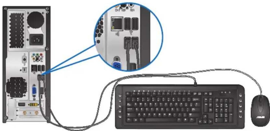 ASUS CP6130 - Σύνδεση ενός πληκτρολογίου USB και ενός ποντικίου USB - 1