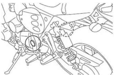 YAMAHA XJ1300 (2015) - Lubrification des pivots du bras oscillant - 1