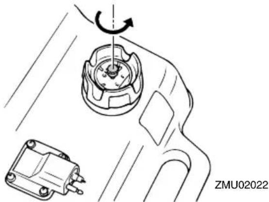 YAMAHA 9.9F (2015) - Branchement de l'alimentation (réservoir portable) - 1