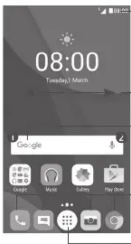 ALCATEL 1E - Écran d'accueil - 1