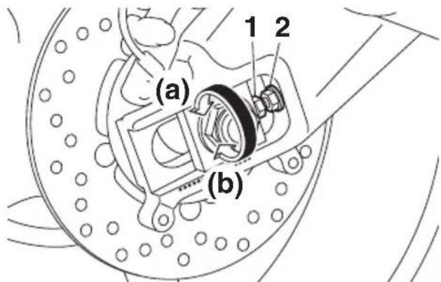 YAMAHA YZFR6 (2017) - Réglage de la tension de la chaine de transmission - 2