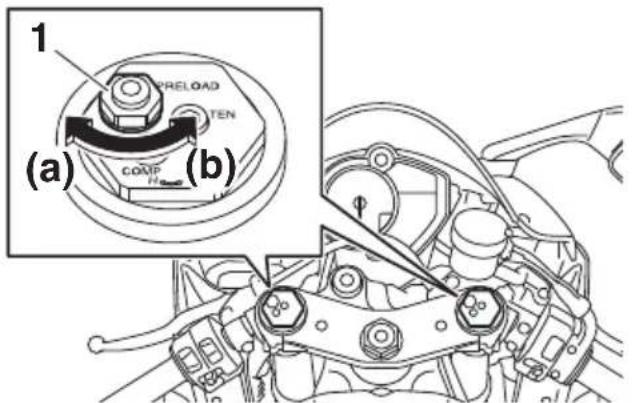YAMAHA YZFR6 (2017) - Precontrainte du ressort - 1