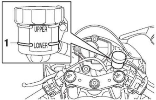 YAMAHA YZFR6 (2017) - Contrôle du niveau du liquide de frein - 1