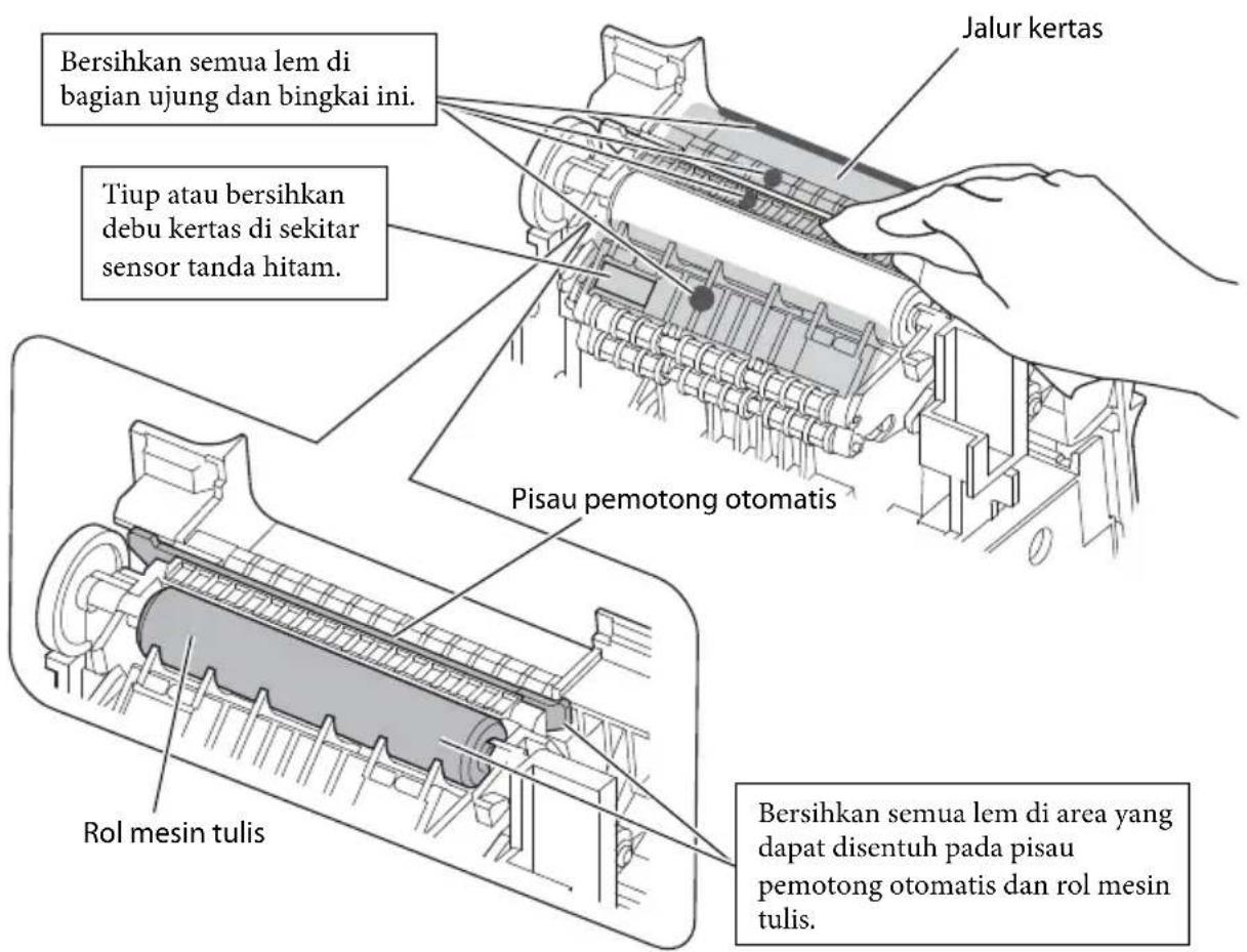 EPSON TML90II LFC - < Lokasi pisau pemotong otomatis, rol mesin tulis, dan jalur kertas> - 1