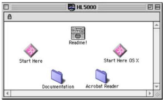 HL5000 Readme! Start Here Start Here OS X Documentation Acrobat Reader