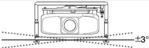 EPSON PowerLite Pro Z9800W - Ajustar o ângulo de instalação - 2
